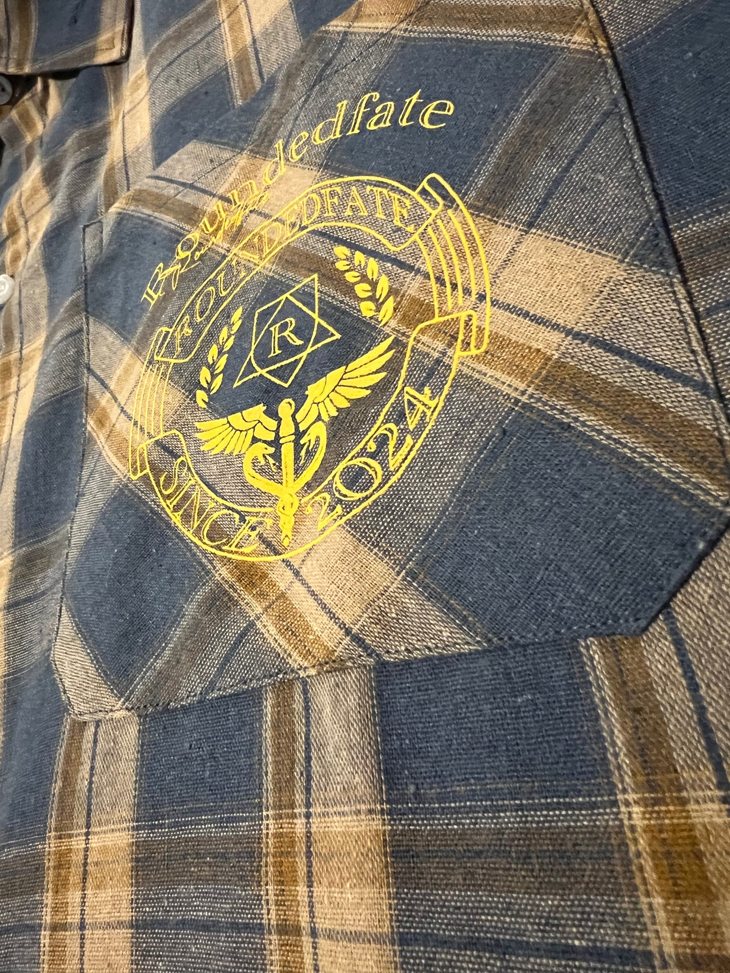 blue papercut flannel
