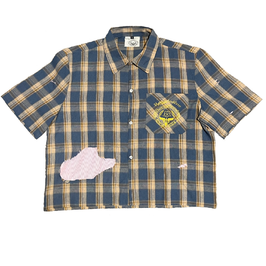 blue papercut flannel